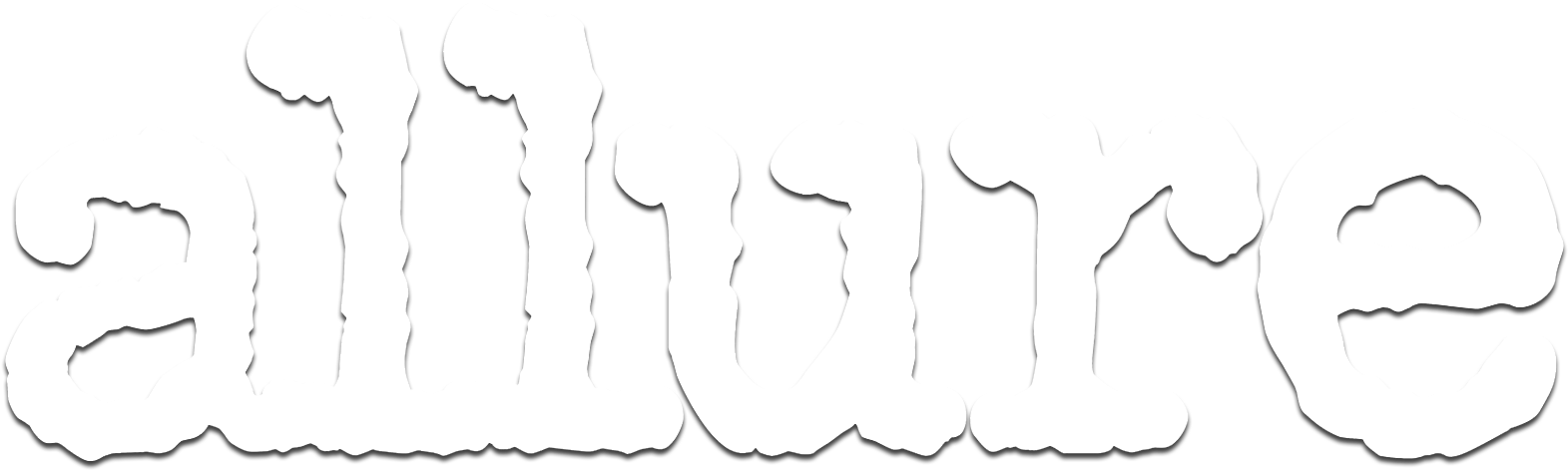 The word "allure" in a distressed, white font against a black background.
