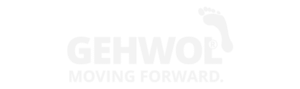 GEHWOL logo: 'Moving Forward' with a footprint above the 'WOL'.